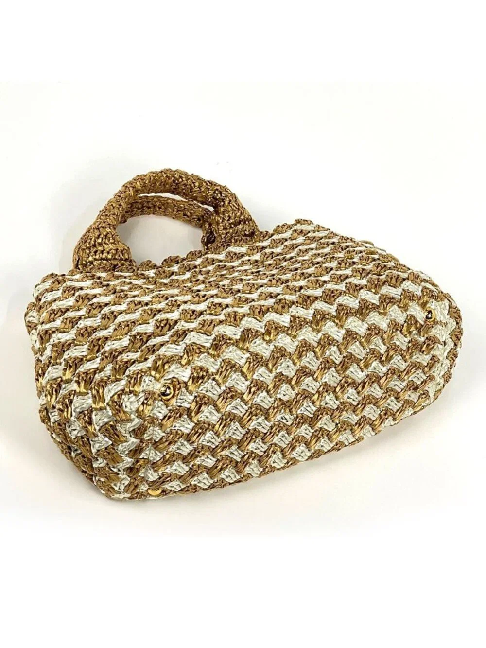 Prada Canapa Tote Raffia Brown